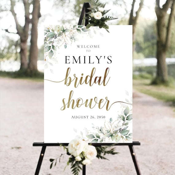 Greenery Bridal Shower Sign, Boho Bridal Brunch Shower Sign, Couples Shower Poster, Botanicals Wedding Shower Sign, Eucalyptus, Herbal, HB3