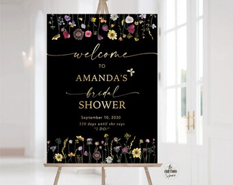 Segno di addio al nubilato di fiori selvatici, addio al nubilato floreale colorato, decorazione addio al nubilato, segno di brunch da sposa di fiori di campo, Boho, SFS1