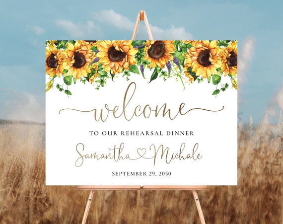 Sunflowers The night before Welcome Sign, Rehearsal Dinner Sign, One Day Away Sign, Bohemian, Wedding Decor, Poster, Rustic Sunflowers, SF1