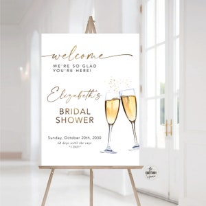 Bridal Shower Sign, Boho Bridal Brunch Shower Welcome Sign, Boho Shower Welcome Sign, Bridal Shower Poster, Brunch and Bubbly Welcome Sign image 2