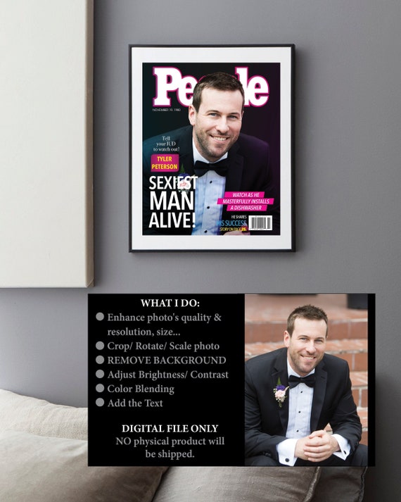 People Magazine Cover, Sexiest Man Alive, Custom Design, Wall Decor, Gift for Boyfriend,Husband, Brithday Gift, Anniversary, Valentine's Day