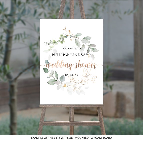 Wedding Shower Sign, Custom Design, Wedding Welcome Sign, Wedding Decorations, Poster, Wedding Banner, Botanical Wedding Backdrop