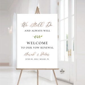 Minimalist Vow renewal sign, We Still Do Sign, Vow Renewal, Vow Renewal Decor, Anniversary Wedding Sign, Established Sign, Anniversary Decor
