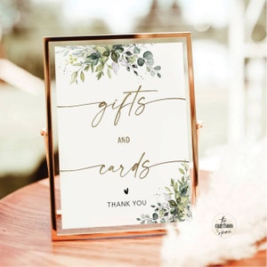 Signo de tarjetas y regalos verdes, signo de boda minimalista, signo de regalos de boda, signo de regalo de ducha de bebé, signo de regalo de despedida de soltera, eucalipto, HB2