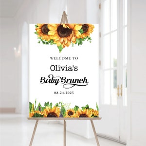 Sonnenblumen BabyBrunch Willkommensschild, Willkommensschild Zur Geburt, Sonnenblume, Dekoration für Babypartys, Custom Design, Willkommensschild, SF1