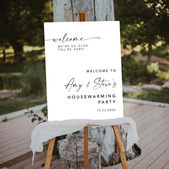 Housewarming Party Welcome Sign, Modern New Home Party Welcome Poster, Minimalist New House Party Welcome Signage, Printable Digital File