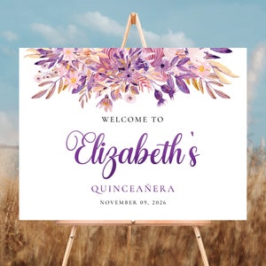 Quinceañera Welcome Sign, Quinceanera Sign, Quinceanera Decorations, 15th Birthday Sign, Bridal shower sign, Baby shower sign, Sweet 16 sign