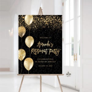 Retirement Party Welcome sign, Minimalist Happy Retirement sign, Retirement Celebration Party Sign, Retirement Decorations, balloons, Poster