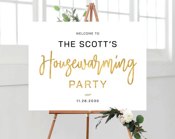 Modern Housewarming Party Welcome Sign, New Home Party, New House Party Sign, House warming welcome sign, Minimalist