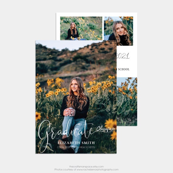 Custom Graduation Invitation, Graduation Announcement, Graduation Invite, Class of 2021 Senior Card, Editable Card, Digital File - GI03
