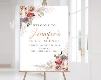 Bridal Shower Sign, Silk Floral Bridal Shower Sign, Custom Design, Bridal Shower Decorations, Bridal Brunch Sign, Bridal Tea Sign, Poster