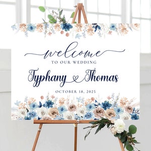 Wedding Welcome Sign, Blue boho Wedding Welcome Sign, Digital Wedding Welcome Sign, Unique Wedding Sign, Wedding Rehearsal, Bridal Shower
