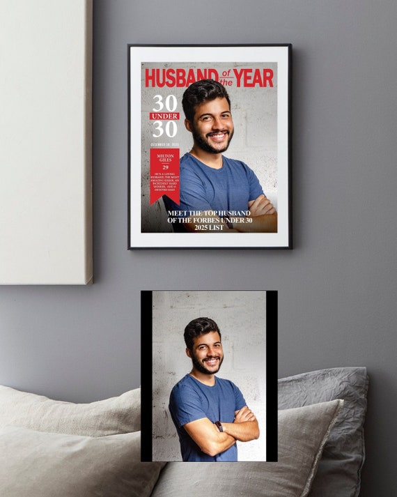 Custom Magazine Cover, Husband Of The Year, 30 under 30, , Gift for Boyfriend, Husband, Dad, Brithday Gift, Anniversary, Valentine's Day