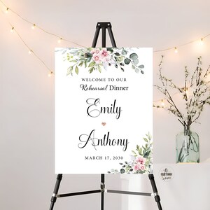 Blush pink roses Rehearsal Dinner, Wedding Sign, Rehearsal Dinner Sign, Wedding Rehearsal Sign, Wedding Welcome Sign, Blush pink roses, BG1