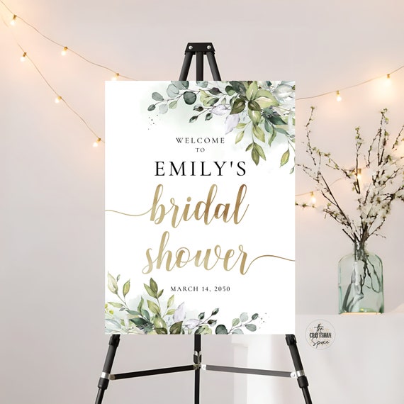 Bridal Shower Sign, Bridal Brunch sign, Bridal Tea Sign, Bridal Shower Decorations, Wedding Shower Sign,  Eucalyptus, Printable, Herbal, HB2