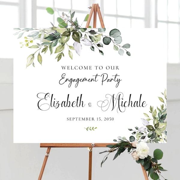 Engagement Welcome Sign, Wedding Welcome Sign, Engagement Party Sign, Engagement Sign, Photo Wedding Sign, Photo Engagement Party Sign, HB2