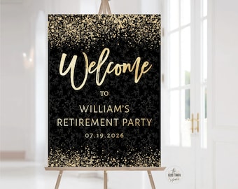 Minimalist Retirement Party Welcome Sign, Black Retirement welcome sign, Retirement Celebration Party Welcome Sign, Retirement Decoration