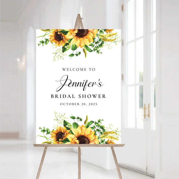 Sunflower Bridal Shower Sign, Bridal Shower, Sunflower Shower Decoration, Sunflower Welcome Sign, Custom Design, bridal brunch sign, SF1