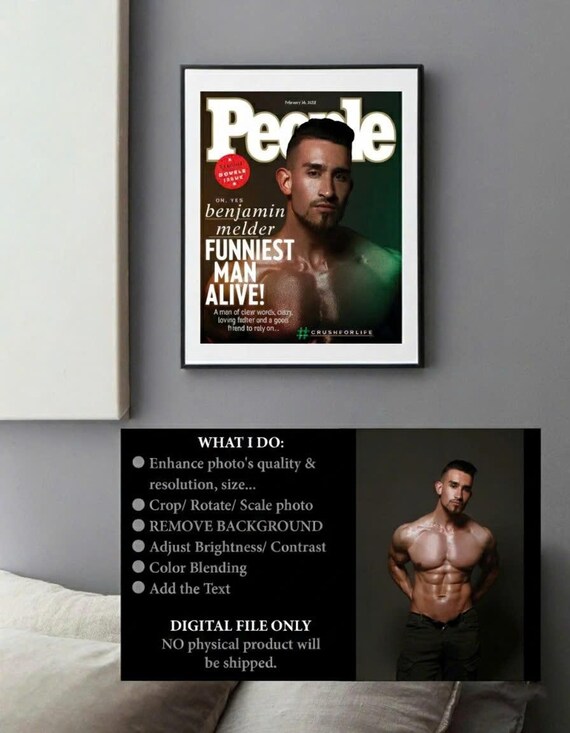 Custom Magazine Cover, People, Funniest Man Alive Gift (Digital File)