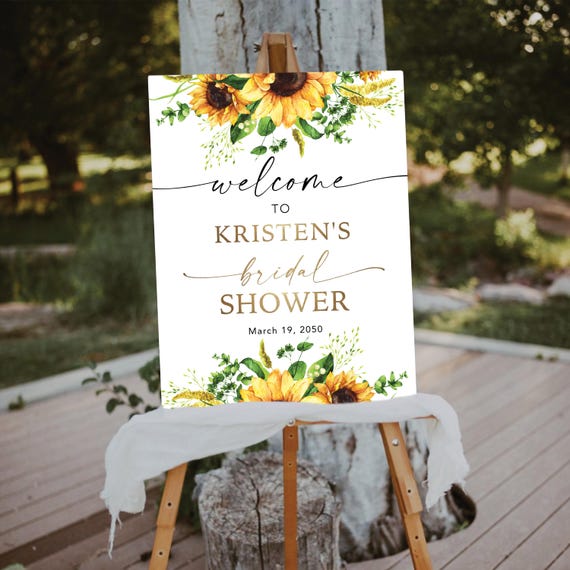 Sunflower Bridal Shower Sign, Sunflower Shower Decoration, Bridal Brunch Sign, Custom Design, Bridal tea sign, Rustic Sunflowers, Poster,SF1