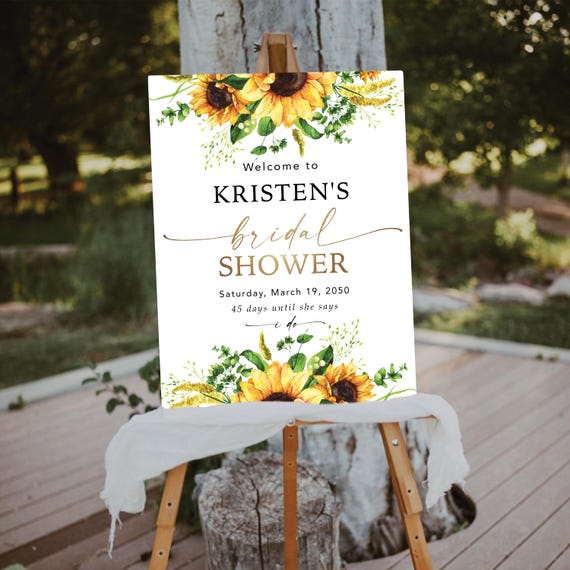 Sunflower Bridal Shower Sign, Sunflower Shower Decoration, Bridal Brunch Sign, Custom Design, Bridal tea sign, Rustic Sunflowers, Poster,SF1