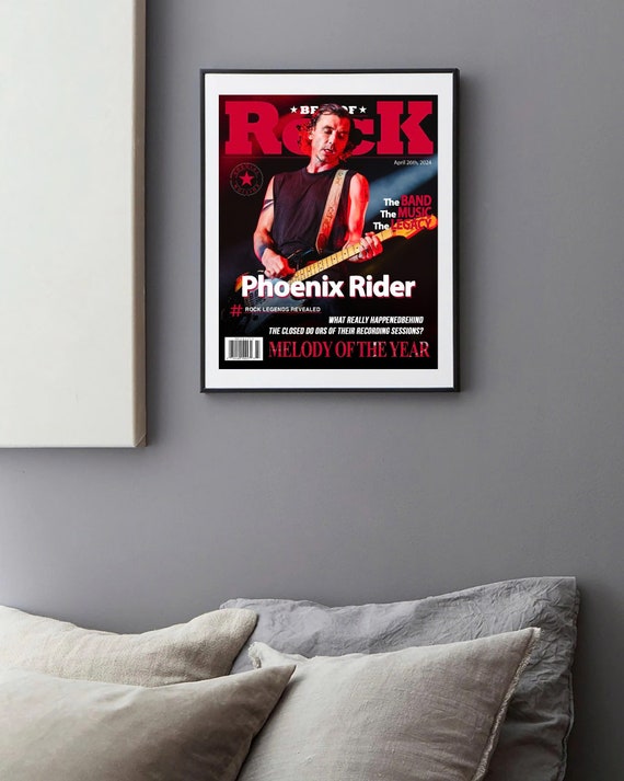 Custom Magazine Cover Gift, Rock Magazine Cover, Birthday Gift for Him, Music Teacher Gift, Gift Funny, Gift for Musicians, Rock Party Decor