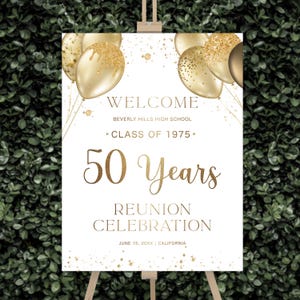 Modern Class Reunion Welcome Sign, Any class any year Reunion Welcome Board, 50 year High School Reunion Sign, Minimalist Reunion Decoration