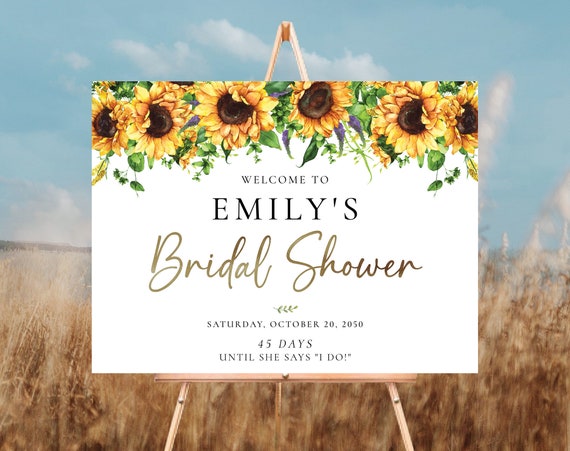 Sunflower Bridal Shower Sign, Sunflower Shower Decoration, Bridal Brunch Sign, Custom Design, Bridal tea sign, Rustic Sunflowers, Poster,SF1