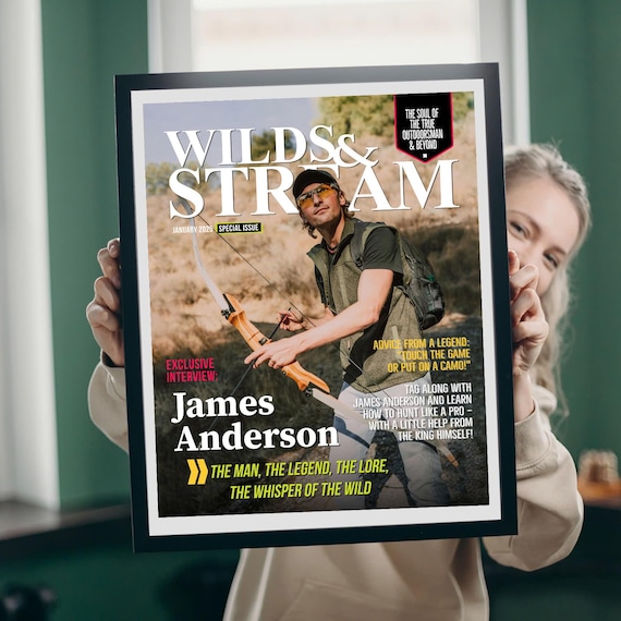 Custom Hunter Magazine Cover, Gift For Hunter, Hunting Gift For Man, Fishing Dad Gift, Angler Funny Fisherman Gifts, Adventure Gifts Decor
