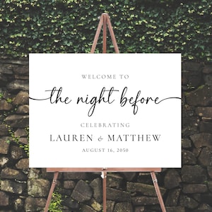 Modern The night before Rehearsal Dinner, Minimalist Wedding Sign, Rehearsal Dinner Sign, Wedding Rehearsal Sign, Wedding Decoration, Poster