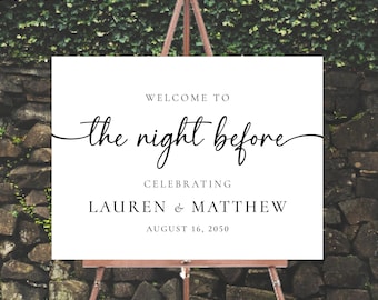 Modern The night before Rehearsal Dinner, Minimalist Wedding Sign, Rehearsal Dinner Sign, Wedding Rehearsal Sign, Wedding Decoration, Poster
