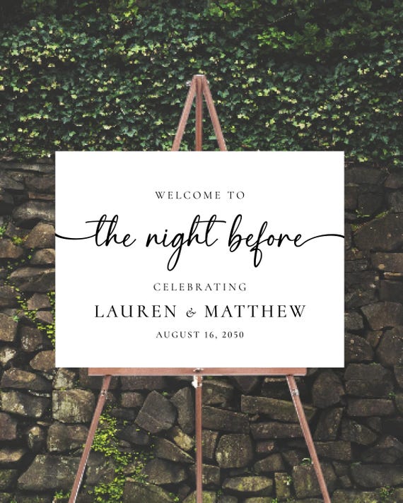 Modern The night before Rehearsal Dinner, Minimalist Wedding Sign, Rehearsal Dinner Sign, Wedding Rehearsal Sign, Wedding Decoration, Poster