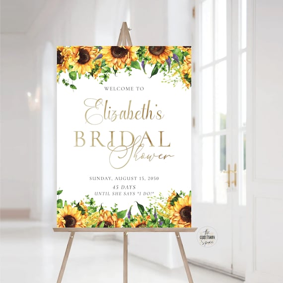 Sunflower Bridal Shower Sign, Sunflower Shower Decoration, Bridal Brunch Sign, Custom Design, Bridal tea sign, Rustic Sunflowers, Poster,SF1