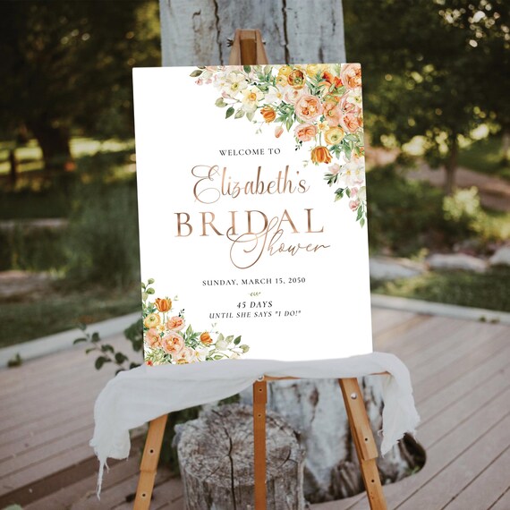 Floral Bridal Shower Welcome Sign, Pink Flowers Bridal Brunch Sign, Love in Bloom Bridal Shower Decorations, Summer Wedding Shower Sign, SFa