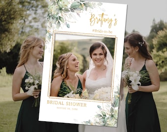 Greenery Bridal Shower Photo Prop,Bridal shower photo booth frame,Printable Photo Prop Frame,Greenery Photo Prop Frame,Bridal Shower