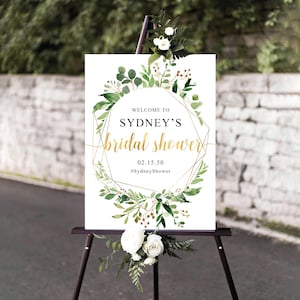 Bridal Shower Sign, Custom Design, Bridal Shower Welcome Sign, Bridal Shower Decorations, Bridal Shower Poster, Greenleaf Bridal Shower Sign