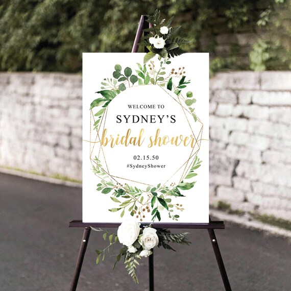 Bridal Shower Sign, Custom Design, Bridal Shower Welcome Sign, Bridal Shower Decorations, Bridal Shower Poster, Greenleaf Bridal Shower Sign