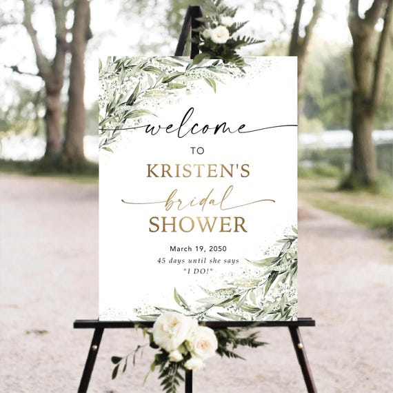 Sage Green Bridal Shower Welcome Sign, Greenery Bridal Brunch Sign, Bridal Shower Decorations, Wedding Shower Sign, Eucalyptus, Herbal, SG1