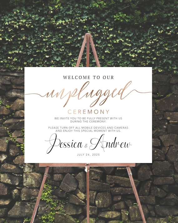 Unplugged Wedding Ceremony Sign, Modern Wedding Decoration, Unplugged Wedding Sign, Unique Wedding Reception Sign, Minimalist Wedding Sign