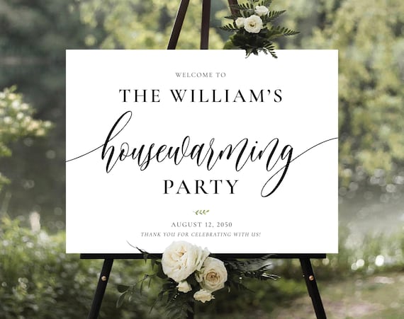 Minimalist Housewarming Welcome Sign, Modern New Home Party Decor (Digital Printable)