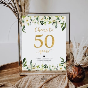 Winter roses 50th Anniversary, 50th Wedding Anniversary Sign, Golden Anniversary or Any Year, Personalized Gift for Grandparents, wr5