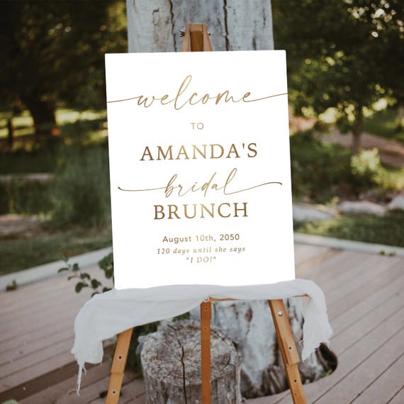 Modern Bridal Shower Welcome Sign, Minimalist Wedding Shower Decoration, Boho Bridal Brunch Sign,  Brunch and Bubbly Sign, Bridal tea sign