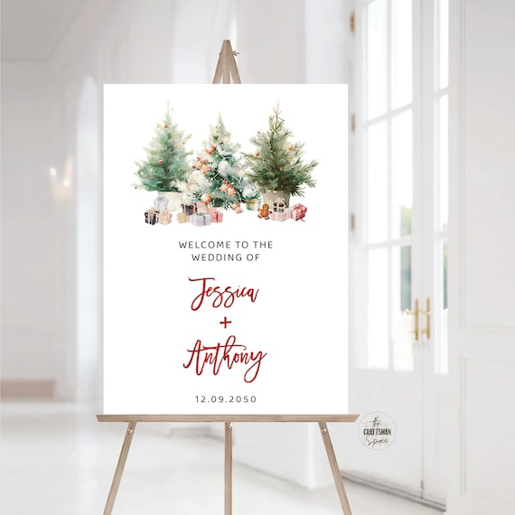 Christmas Wedding Welcome Sign Printable, Christmas Wedding Sign, Holiday Welcome Sign, Wedding welcome Sign, Wedding Ceremony