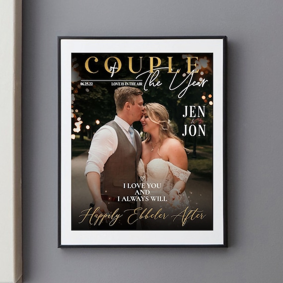 Custom Couple of The Year Magazine Cover, Couple of The Year Template, Wedding Anniversary, Gift for Her, Mom, Dad,  Valentine's Day 2025