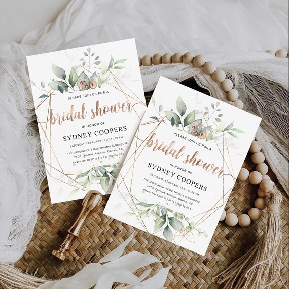Greenery Bridal Shower Invitation, Botanicals Bridal Shower Decorations, Wedding Shower invite, Bridal Shower Sign, Eucalyptus, Herbal, G2