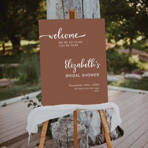 Terracotta Bridal Shower Welcome Sign, Burnt Orange Wedding Shower Decoration, Minimalist Bridal Brunch Welcome Sign, Desert Shower Sign, T1