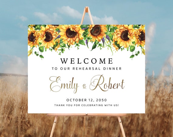 Sunflowers The night before Welcome Sign, Rehearsal Dinner Sign, One Day Away Sign, Bohemian, Wedding Decor, Poster, Rustic Sunflowers, SF1