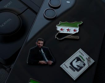 Syrian Flag Metal Sticker | Laptop, Tablet, Car Decal | Arabic Accessory