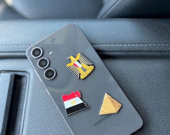 Metal Egypt Phone Sticker | Egyptian Flag, Pyramid Decal | Arabic Accessory
