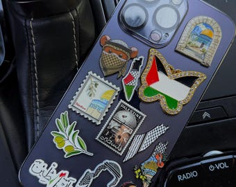 3D Palestinian Flag Metal Phone Sticker | Palestine Map Phone Case Palestinian Phone Case IPhone IPhone Palestine Case Laptop Sticker Tablet